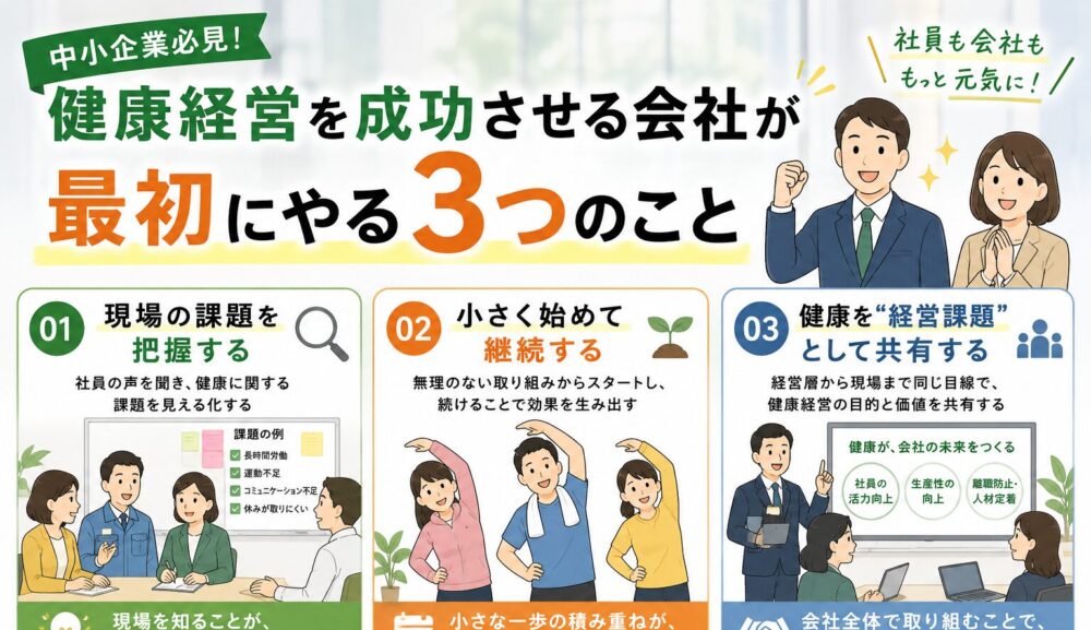 健康経営を成功させる会社が最初にやる3つのこと